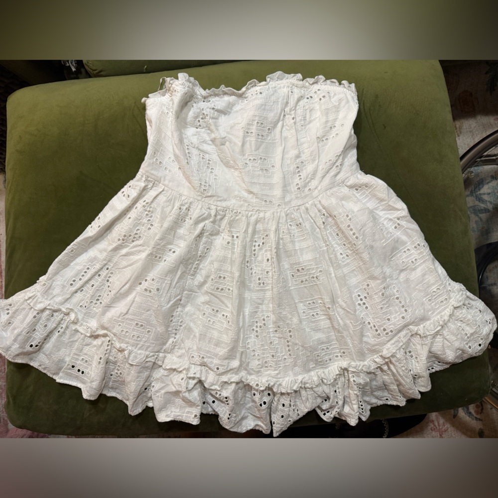 Anthropologie strapless white mini dress - 1X